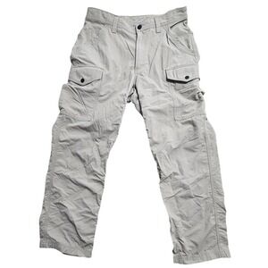 Duluth Trading Co Mens Gray Nylon Cargo Pants‎ 34x30 Lightweight Hiking 18261